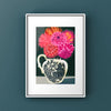 Dahlias in Willow Jug Print