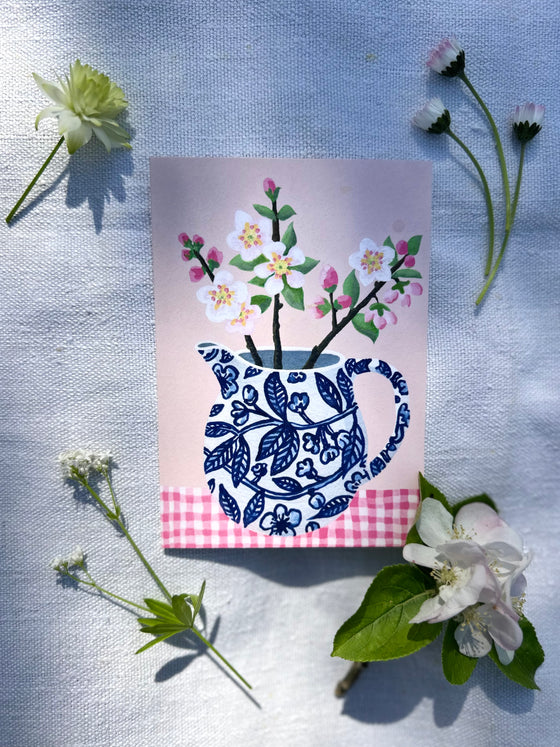 Apple Blossom in Floral Jug Cards
