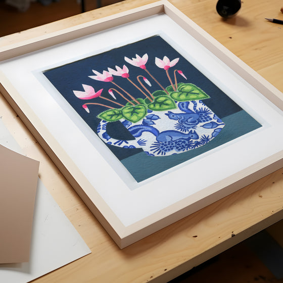 Cyclamen in Squirrel Cup Print