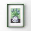 Forget-Me-Nots in Blue & White Cup Print