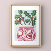 Holly in Sleigh Jug Christmas Print