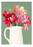 Sweet Peas in Cream Jug Print 