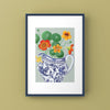 Nasturtiums in Bird Jug Print