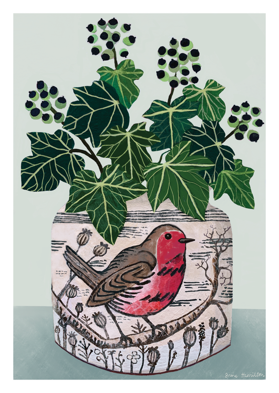 Ivy in Robin Jug Print